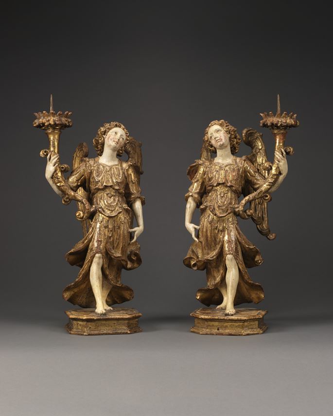 A Pair of Angels Holding Candlesticks | MasterArt